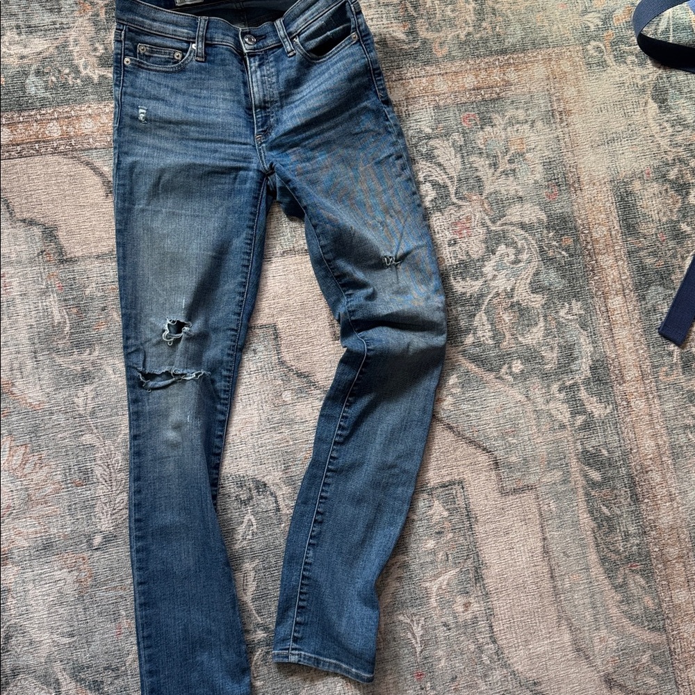 Women's Blue Straight Leg Jeans